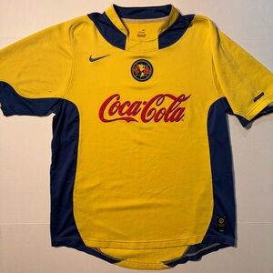 Vtg Nike Club America 2004 Authentic Home Yellow Futbol Soccer Jersey Men’s XL